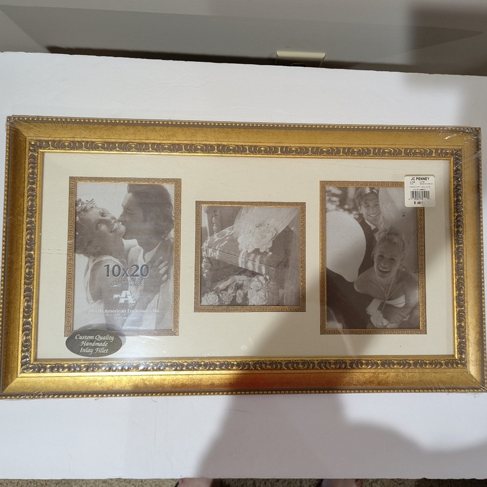 NEW JCPENNEY Vintage Elegant Ornate Wood Gold Photo Frame.10 X 20